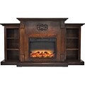 Cambridge Sanoma 72 Electric Fireplace in Walnut with Built-in Bookshelves and an Enhanced Log Display (CAM7233-1WALLG2)