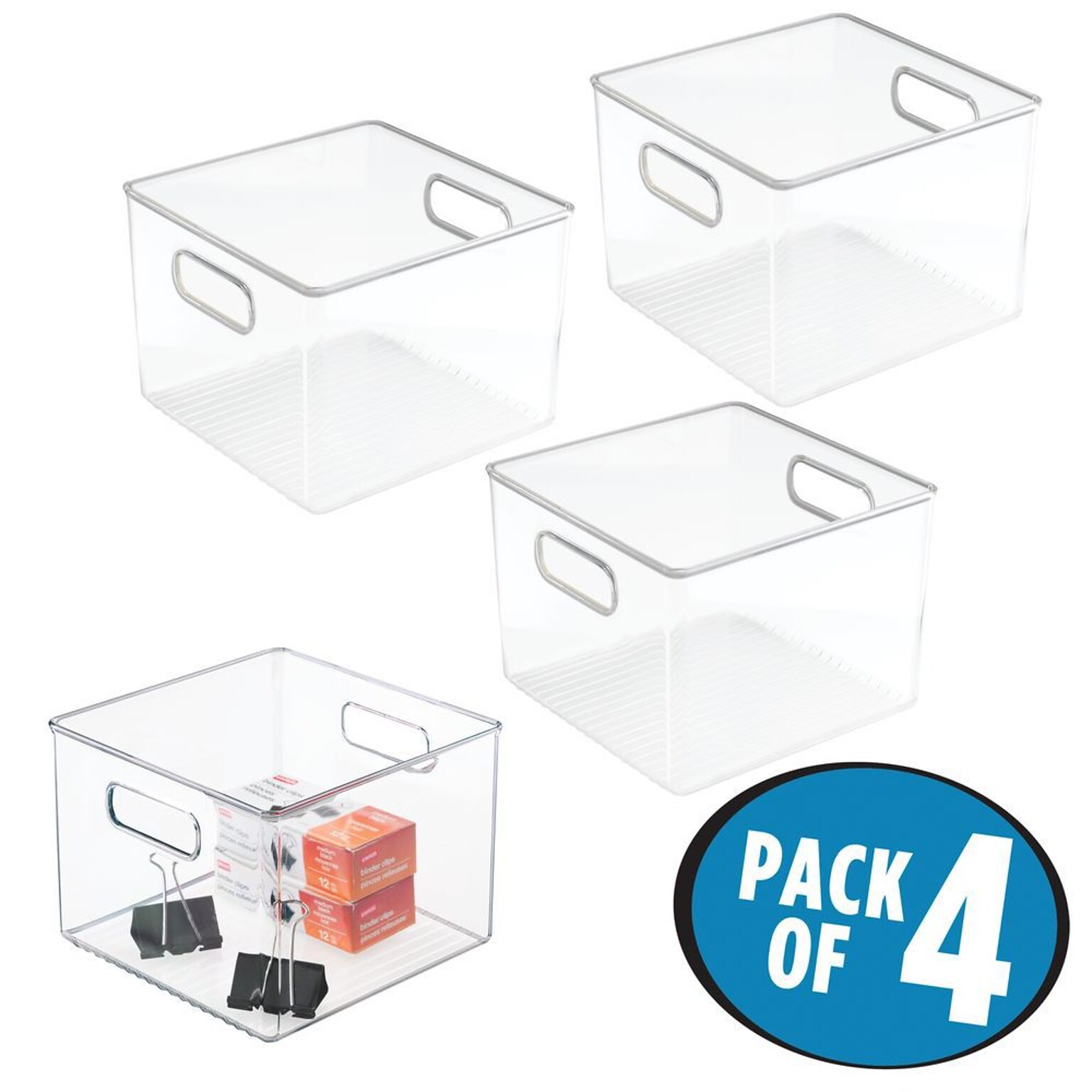 InterDesign Binz Office Storage Set, Clear, 4/Pack (71230M4)