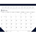 2021-2022 House of Doolittle 13 x 18.5 Academic Desk Pad Calendar, Classic, White/Blue (1556-22)