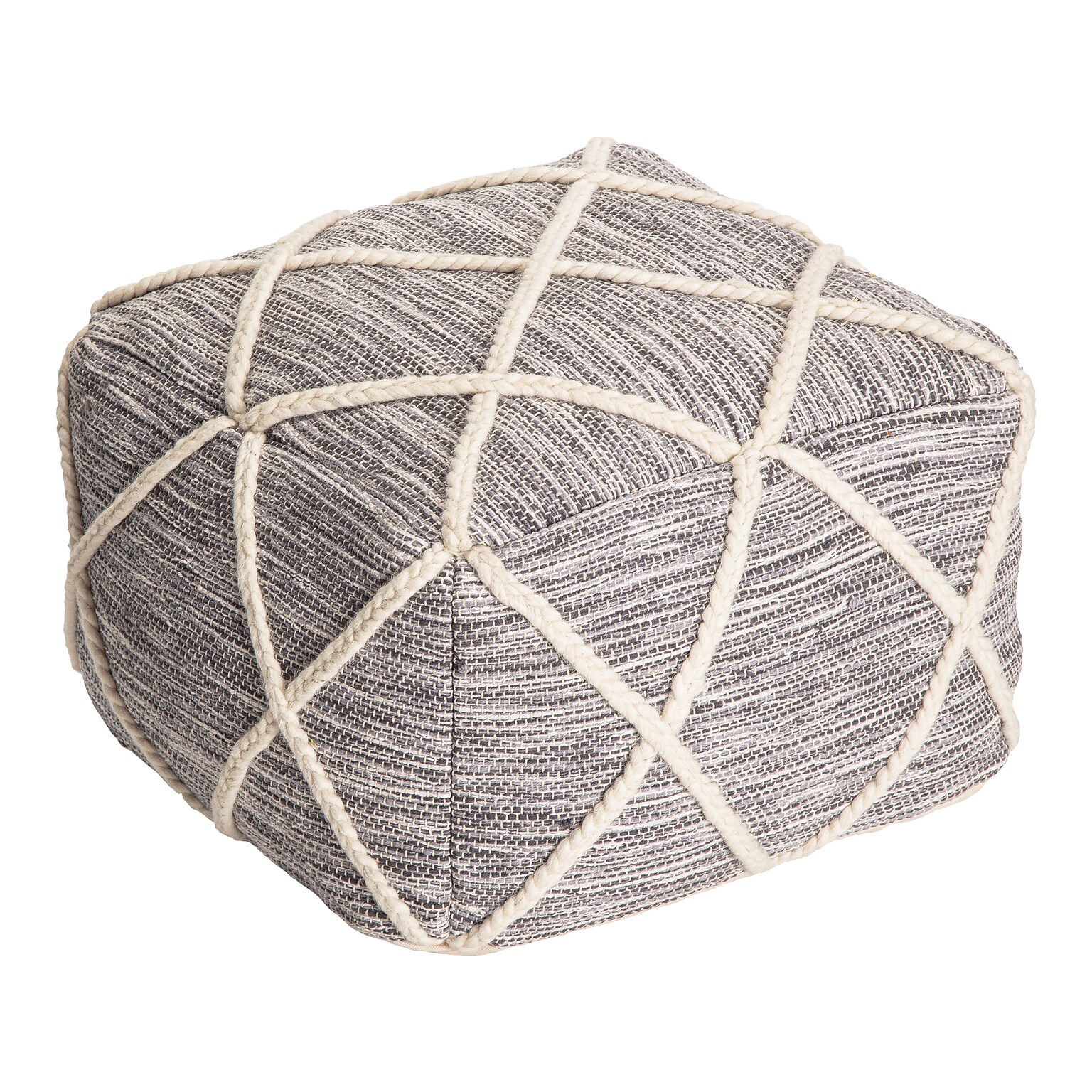 Anji Mountain Fabric Pouf Ottoman, Gray (AMBPF053-2014)