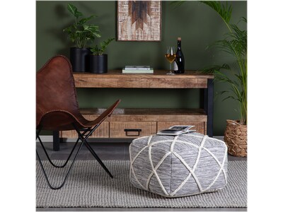 Anji Mountain Fabric Pouf Ottoman, Gray (AMBPF053-2014)