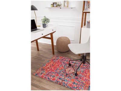 Anji Mountain Rug'd Merida Carpet & Hard Floor Chair Mat, 36" x 48'', Low-Pile, Multicolored (AMB9001S)