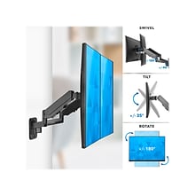 Mount-It! Adjustable Dual Monitor Wall Mount, Up to 32, Black (MI-1766B)