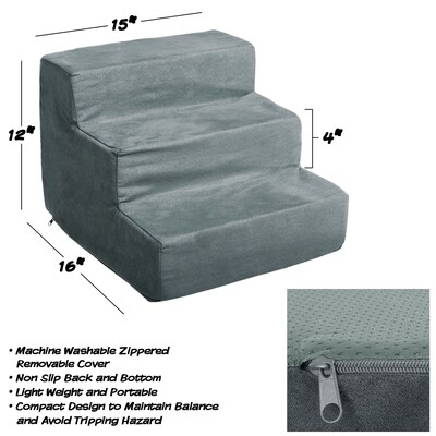 PETMAKER Foam Pet Steps 12"H x 15"W, Gray (M320213)