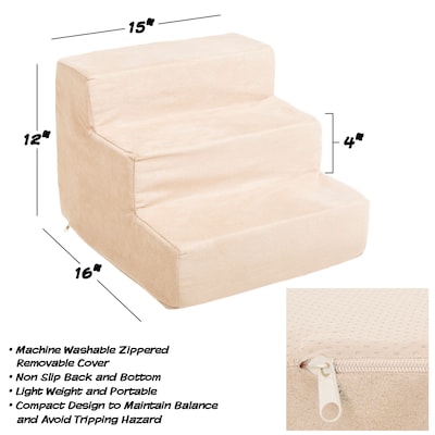 PETMAKER Foam Pet Steps 12"H x 15"W, Tan (M320103)