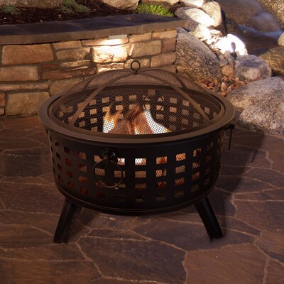 Pure Garden 26" Round Fire Pit Bronze (M150123)