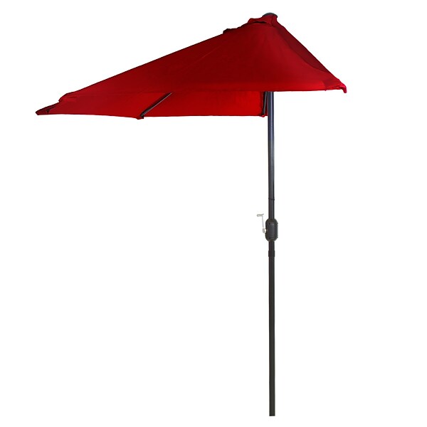 Pure Garden 9 Half Round Patio Umbrella Red (M150054)