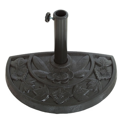 Pure Garden 20 lb. Half Round Concrete Umbrella Base Black (M150056)