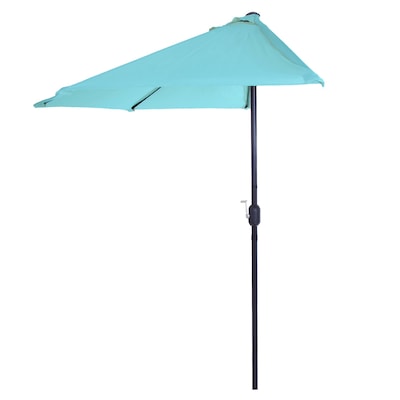 Pure Garden 9' Half Round Patio Umbrella Blue (M150053)