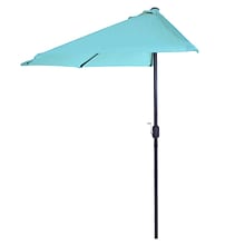 Pure Garden 9 Half Round Patio Umbrella Blue (M150053)