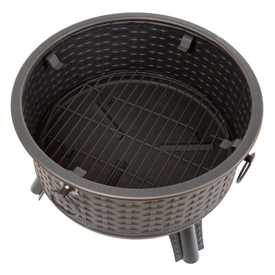 Pure Garden 26" Round Fire Pit Black (M150075)