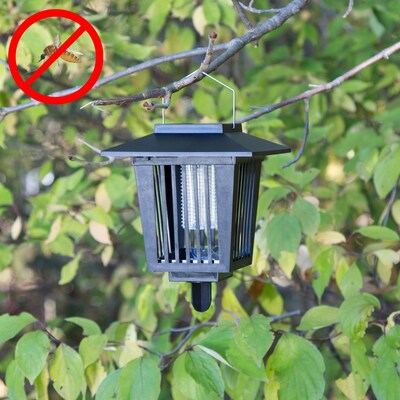 Pure Garden Solar Powered Black LED Bug Zapper (M150070)