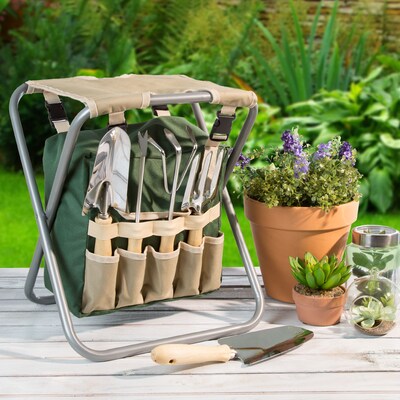 Pure Garden Gardening Stool with Tools (M150062)