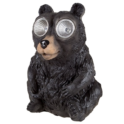 Pure Garden Solar LED Weather Resistant Polyresin Bear Statue (M150086)