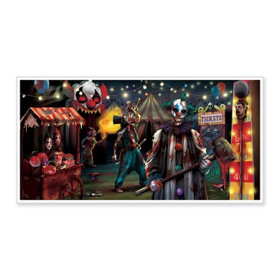 Amscan Halloween Evil Circus Giant Banner, 33.5 x 65, 5/Pack (120193)