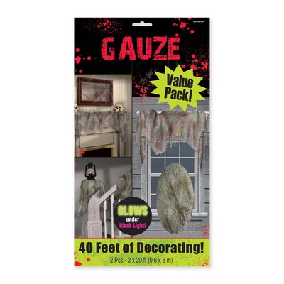 Amscan Halloween Gauze, 20 x 2, Gray, 2 Per Pack (221950)