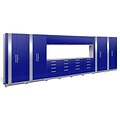 NewAge Performance 2.0 Blue 14 Piece Storage Cabinet Set, Stainless Steel Worktop (53814)