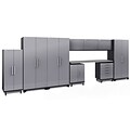NewAge Performance Plus 2.0 Diamond Plate Silver 10 Piece Storage Cabinet Set, Stainless Steel Worktop (55286)