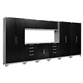 NewAge Performance 2.0 Diamond Plate Black 10 Piece Storage Cabinet Set, Stainless Steel Worktop (55590)