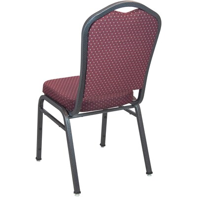 Advantage Premium Burgundy Patterned Crown Back Banquet Chair, 50 Pack (CBMW-202) | Quill