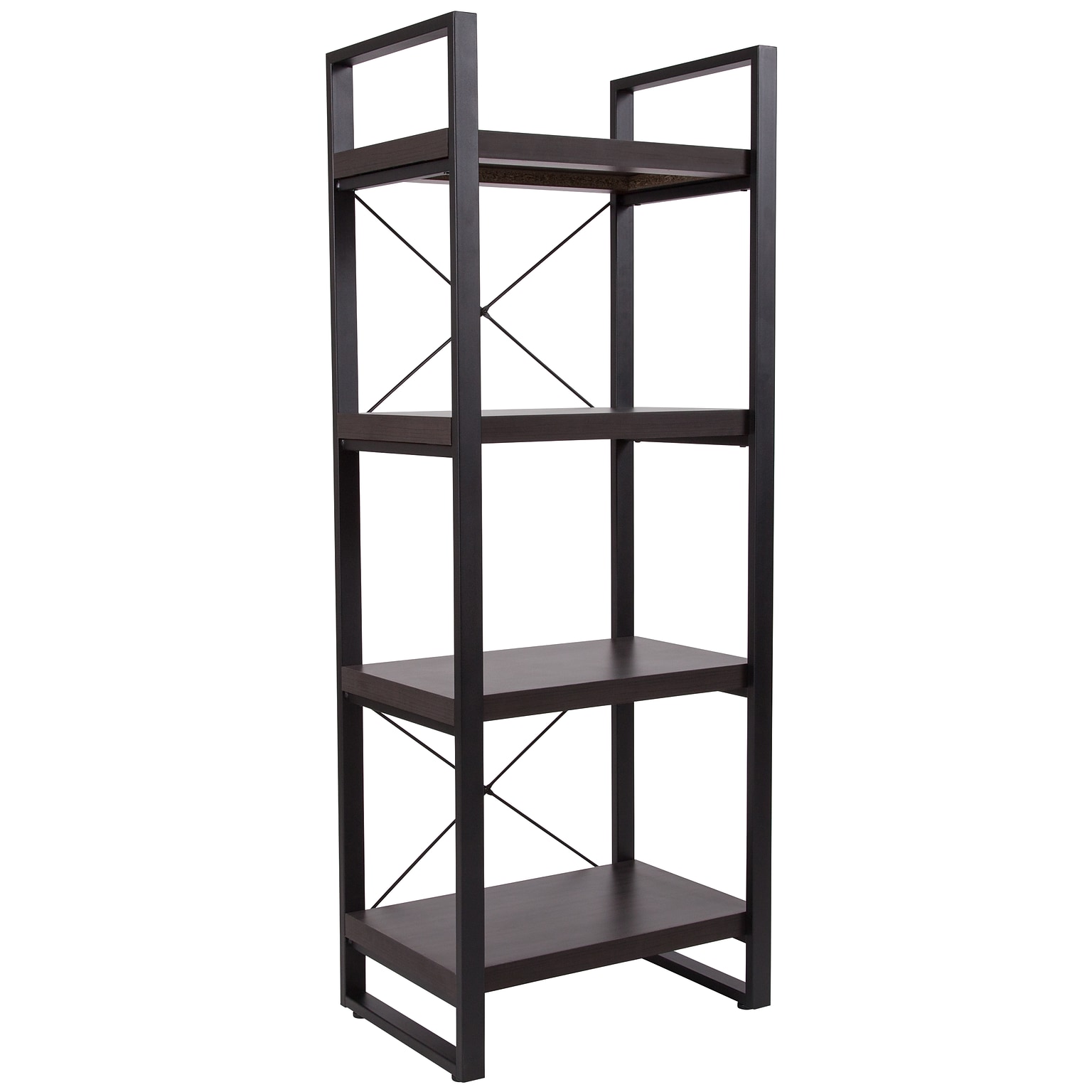 Flash Furniture HERCULES Series 62H 4-Shelf Etagere Bookcase, Charcoal (NANJH1734)