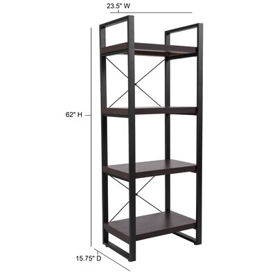 Flash Furniture HERCULES Series 62"H 4-Shelf Etagere Bookcase, Charcoal (NANJH1734)
