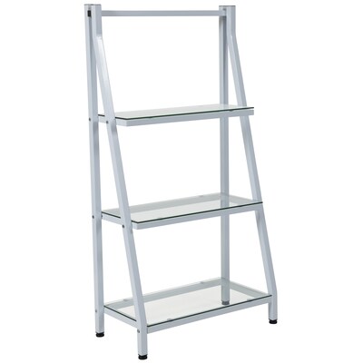 Flash Furniture HERCULES Series 29.5 Bookshelf with Metal Frame, Clear/White (NANJN21719BW)