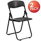 Flash Furniture HERCULES Series Plastic Folding Chair, Black, 2/Pack (2RUTIBLACK)