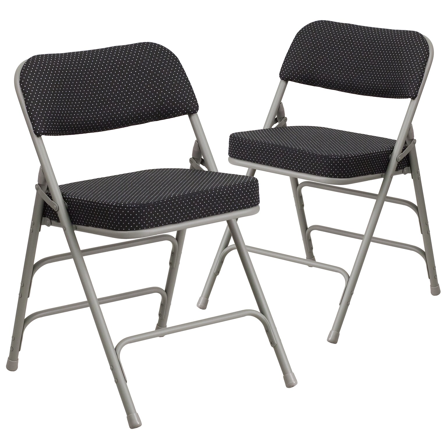 Flash Furniture HERCULES Series Fabric Folding Chair, Black, 2/Pack (2AWMC320AFBK)