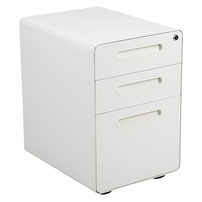 Flash Furniture Wren 3-Drawer Mobile Vertical File Cabinet, Legal/Letter Size, Lockable, 24H x 16W x 21D, White (HZ-AP53501W)