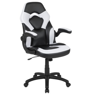 Flash Furniture X10 Ergonomic LeatherSoft Swivel Gaming Chair, White/Black (CH00095WH)