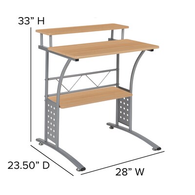 Flash Furniture Clifton 28 Wood Computer Desk, Brown (NAN-CLIFTON-MP-GG)