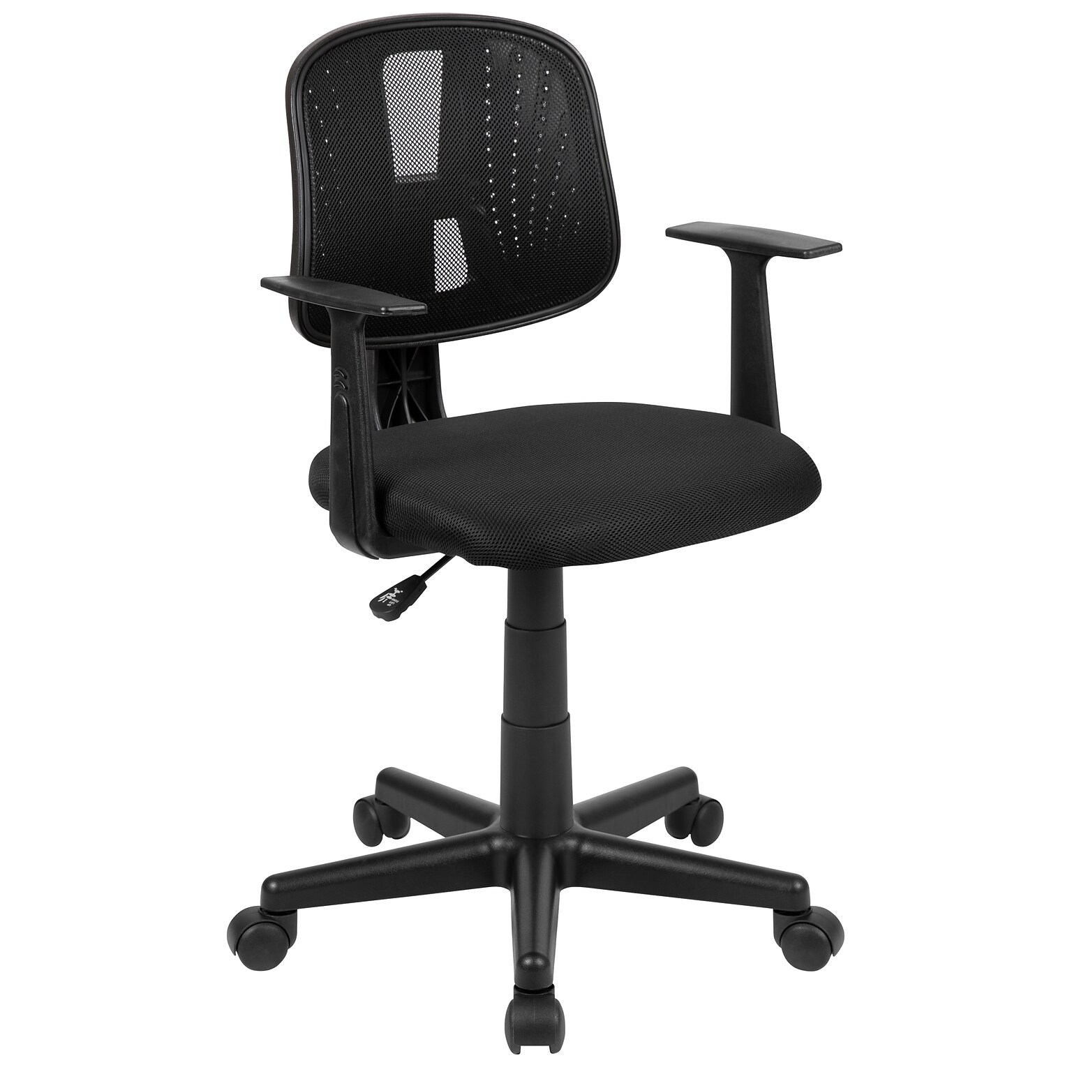 Flash Furniture Flash Fundamentals Ergonomic Mesh Swivel Mid-Back Task Office Chair, Black (LF134ABK)