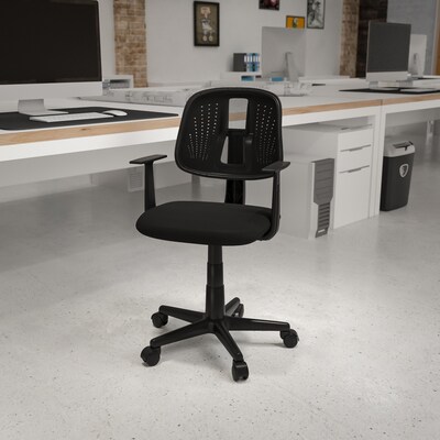 Flash Furniture Flash Fundamentals Ergonomic Mesh Swivel Mid-Back Task Office Chair, Black (LF134ABK)