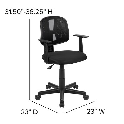 Flash Furniture Flash Fundamentals Ergonomic Mesh Swivel Mid-Back Task Office Chair, Black (LF134ABK)