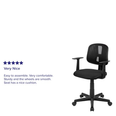 Flash Furniture Flash Fundamentals Ergonomic Mesh Swivel Mid-Back Task Office Chair, Black (LF134ABK)