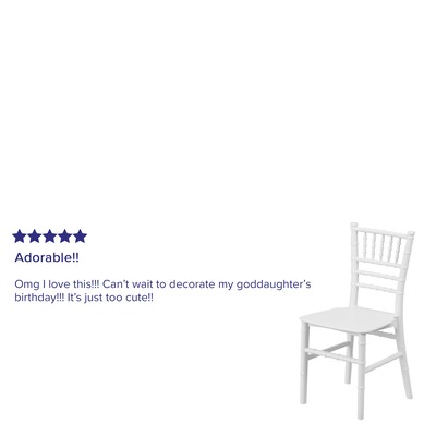 Flash Furniture Resin Kids Chiavari Chair, White (LEL7KWH)