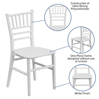 Flash Furniture Resin Kids Chiavari Chair, White (LEL7KWH)
