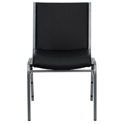 Flash Furniture HERCULES Series Vinyl Heavy Duty Stack Chair, Black, 4 Pack (4XU60153BKVYL)