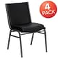 Flash Furniture HERCULES Vinyl Office Stacking Chair, Silver Vein/Black (4-XU-60153-BK-VYL-GG)
