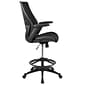 Flash Furniture Nylon Drafting Chair with Footrest and Lumbar Support, Black (BL-ZP-809D-BK-GG)