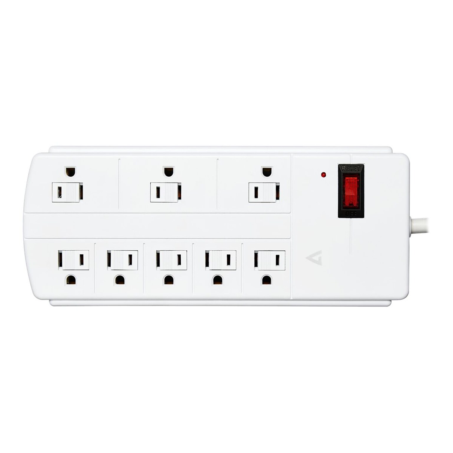 V7 Eight-Outlet Surge Protector, 8 ft, White  (5ZV105)