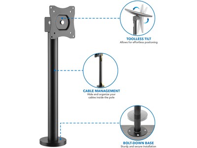 Mount-It! Adjustable POS Monitor Mount, Up to 23", Black (MI-3795)