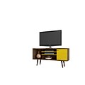 Manhattan Comfort Liberty MDP and MDF TV Stand, Rustic Brown and Yellow (200AMC94)