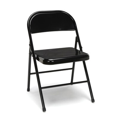 Essentials By OFM 4-Pack Metal Folding Chairs, Black (ESS-8200-BLK)