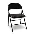 Essentials By OFM 4-Pack Metal Folding Chairs, Black (ESS-8200-BLK)