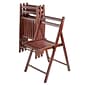 Winsome Robin 4 Piece Armless Slated Folding Chair Set, Walnut (94415)