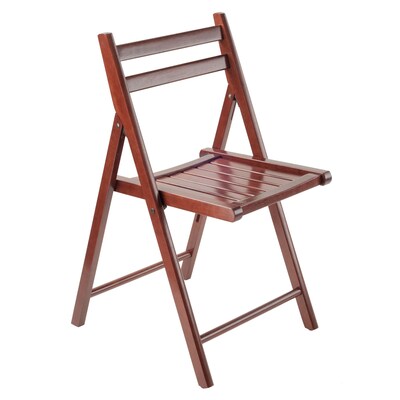 Winsome Robin 4 Piece Armless Slated Folding Chair Set, Walnut (94415)