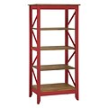 Manhattan Comfort Jay 4-Shelf 31.5 Solid Wood Bookcase, Red (CS33003)