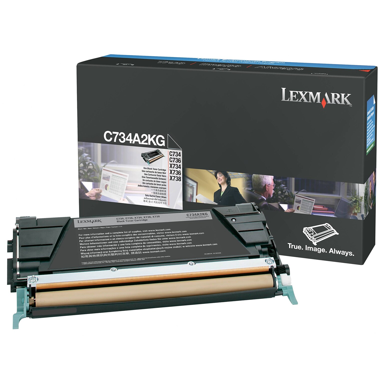 Lexmark C734A2KG Black Standard Yield Toner Cartridge, Prints Up to 8,000 Pages